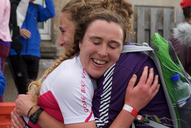 A happy Siobhan Prise at the finish line.  Although Susanne Buckenlei finished with a quicker time in 2012 it was over the shorter course so Prise's exceptional race was rewarded with a deserved record time.  Congratulations.